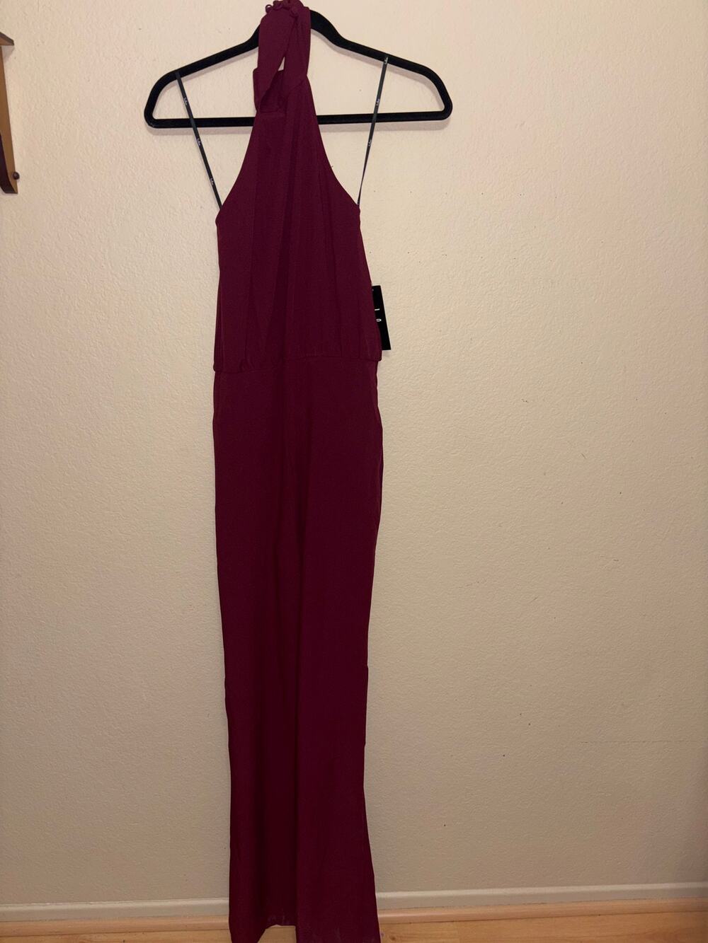 Lulus Burgundy High Neck Sleeveless Maxi Dress XS NWT
